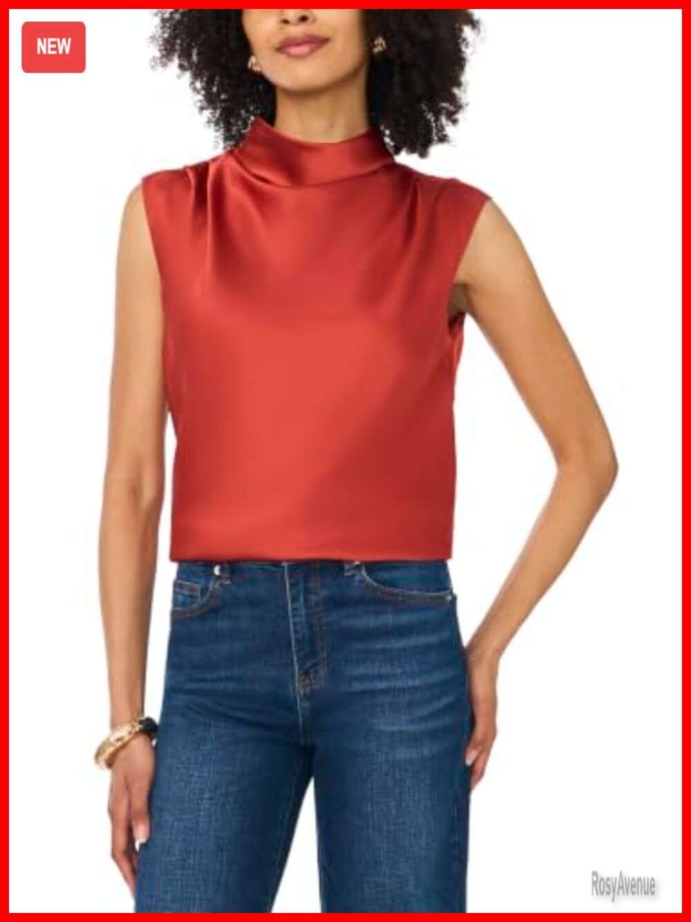 Women's Cowl Neck Sleeveless Top Fitted Pull On Cap Sleeve Blouse